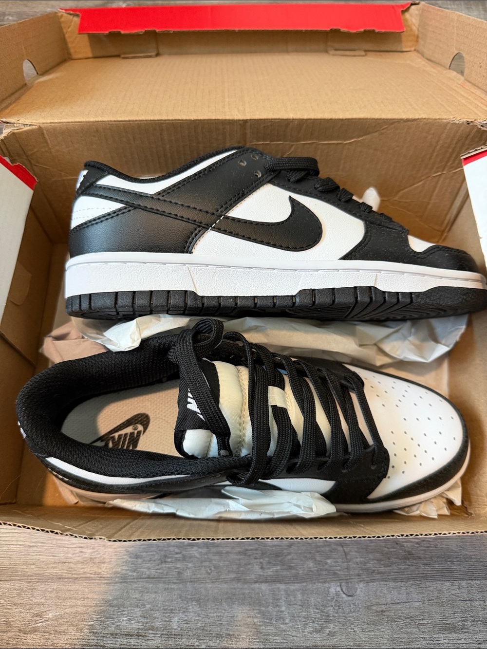 NWT Nike Youth Size 5.5 Black and White Panda Low-Top Sneakers